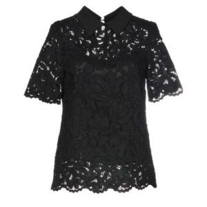Tara Jarmon Blouse In Black lace collared top